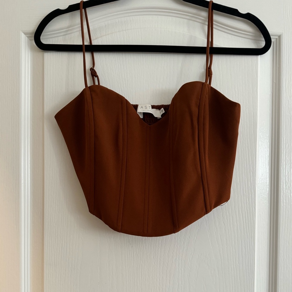 ASTR the label chocolate brown corset top